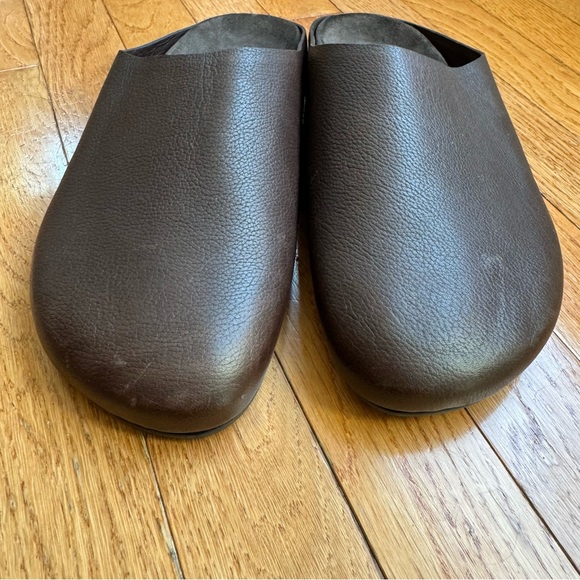 Crosby Square Men’s Chocolate Brown Leather Suede Lined Mules Clogs Size 9 - Picture 3 of 13